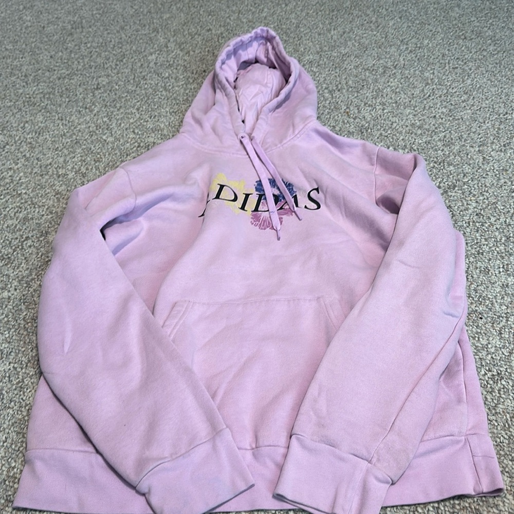 Adidas hoodie one tiny blue stain on string